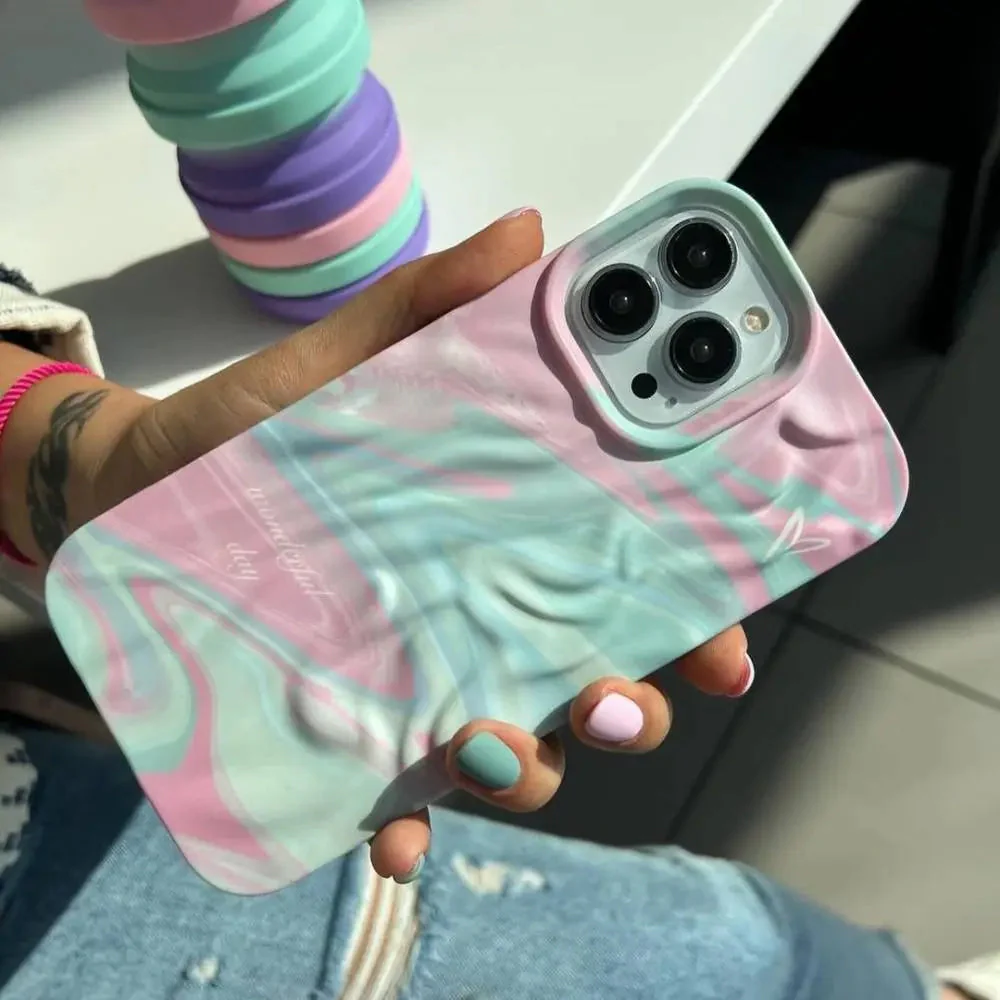 Artistic Wave Expression Protective iPhone Case - Image 4