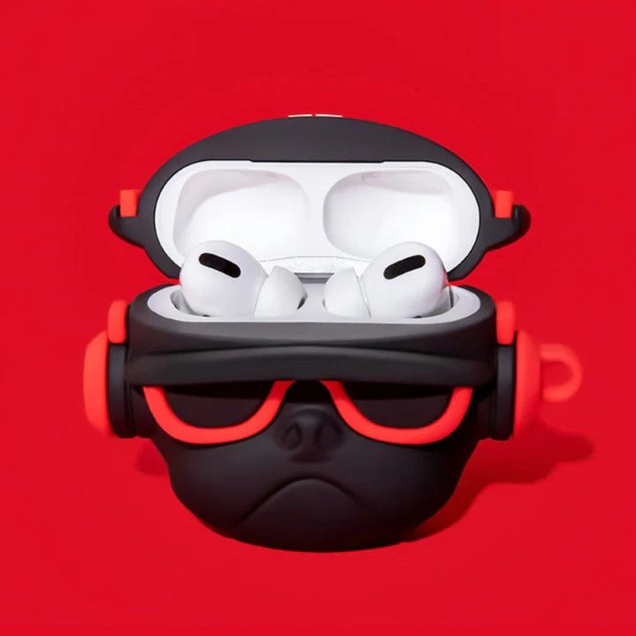Hip-Hop Bulldog Silicone Apple AirPods Case - Image 3