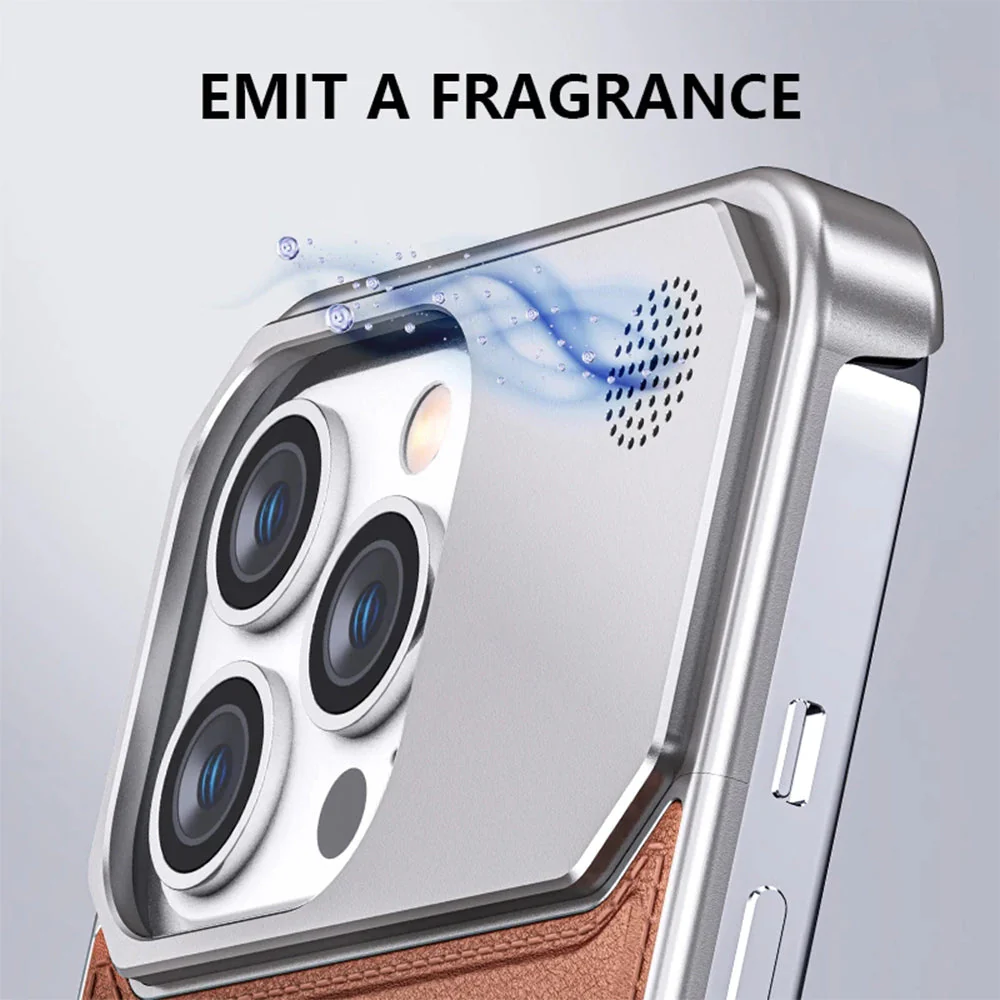 Luxury Leather Metal iPhone Case - Image 4