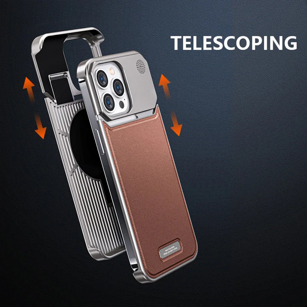 Luxury Leather Metal iPhone Case - Image 5
