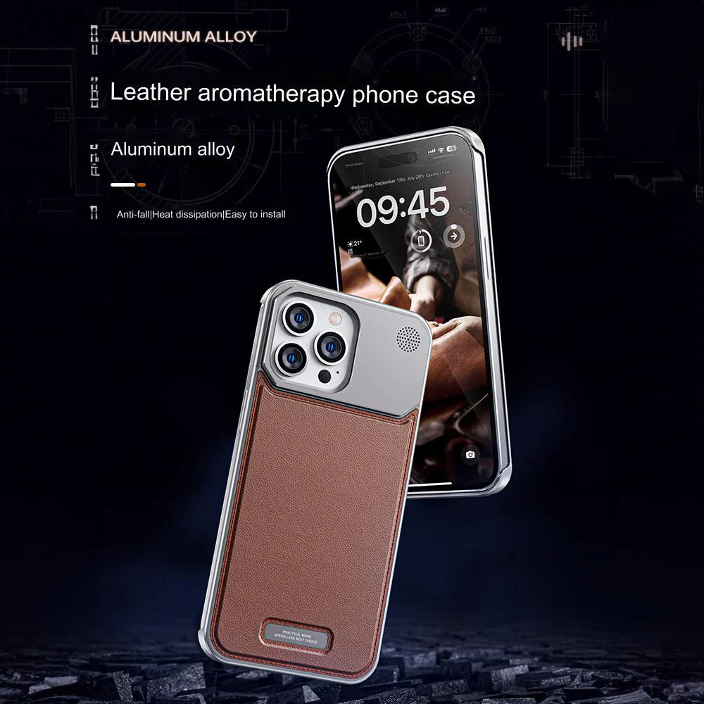 Luxury Leather Metal iPhone Case - Image 7