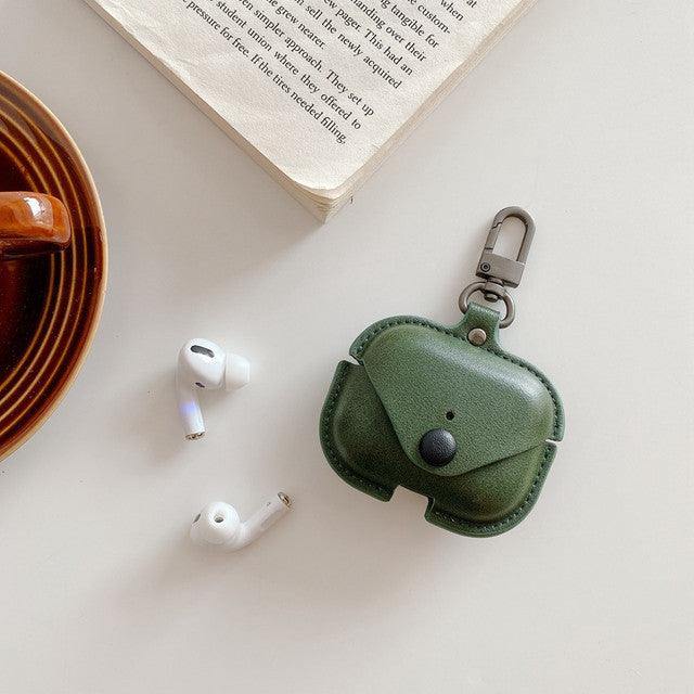 Button Leather Apple AirPods Cover - Image 7
